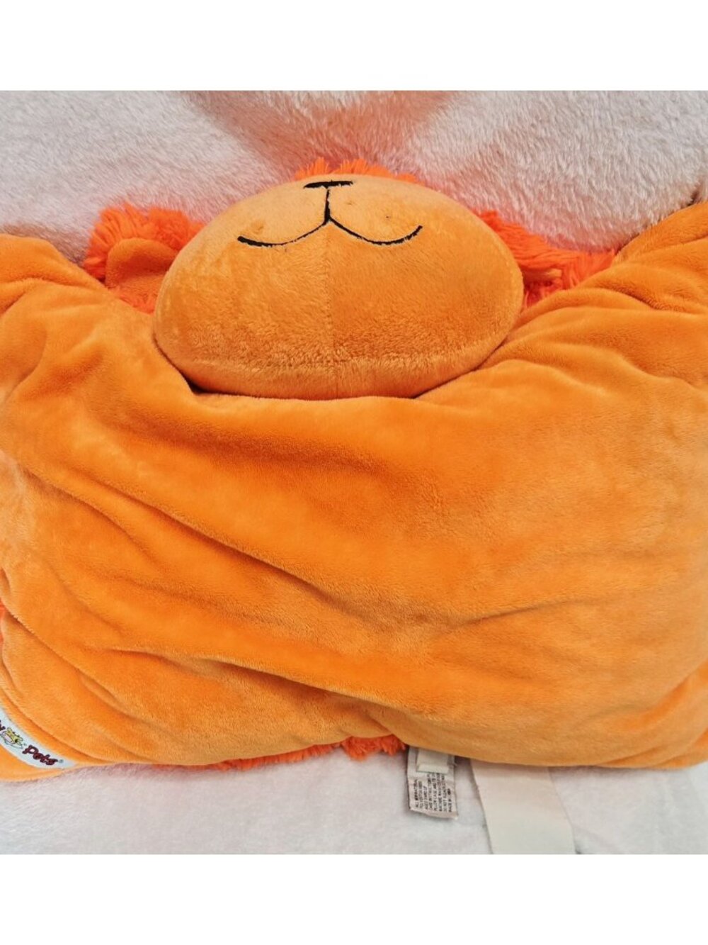 Pillow Pets Orange Neon Neonz Dog 16" Plush Shaggy Puppy 2012 - Picture 5 of 6